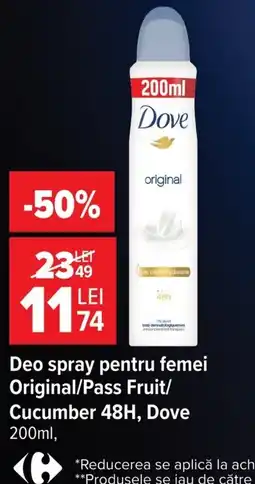 Carrefour Dove deo spray pentru femei Ofertă