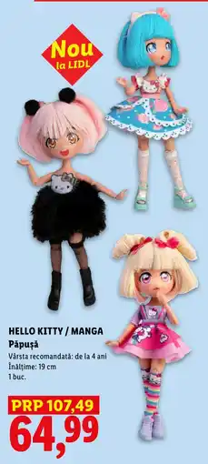 Lidl Hello Kitty / Manga Păpușă Ofertă