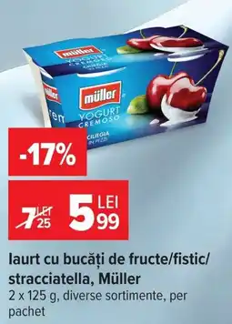 Carrefour laurt cu bucati de fructe/fistic/stracciatella Ofertă