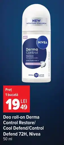 Carrefour Market Nivea deo roll-on derma control restore/cool defend/control defend 72h Ofertă