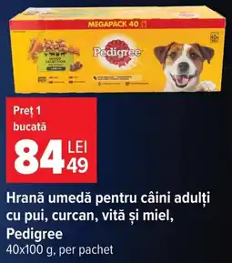 Carrefour Pedigree hrană umedă pentru câini adulți Ofertă