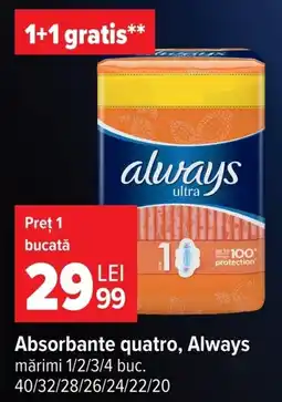 Carrefour absorbante quatro always Ofertă
