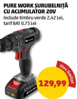 Penny Pure Work șurubelniță cu acumulator 20V Ofertă