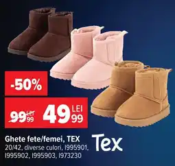 Carrefour Tex ghete fete/femei Ofertă