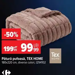Carrefour Tex Home pătură pufoasă Ofertă
