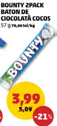 Penny Bounty baton de ciocolată cocos Ofertă