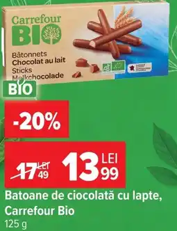 Carrefour Carrefour Bio batoane de ciocolata cu lapte Ofertă