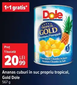Carrefour Market Gold Dole Ananas cuburi în suc propriu tropical Ofertă