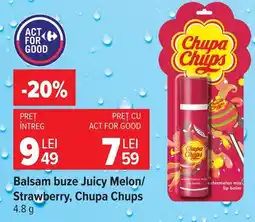 Carrefour Market Chupa Chups Balsam buze Juicy Melon/Strawberry Ofertă