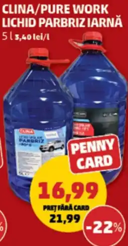 Penny Clina pure work lichid parbriz iarnă Ofertă