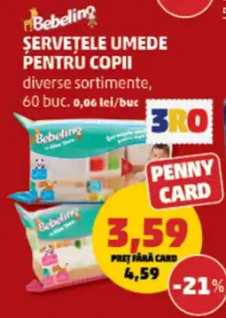 Penny Bebelino șervețele umede pentru copii Ofertă