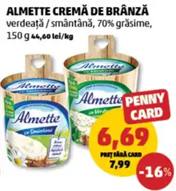 Penny Almette cremă de brânză verdeță / smântână Ofertă