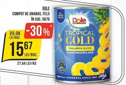 Mega Image Dole compot de ananas, felii în suc Ofertă
