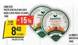 Mega Image Sano Vita pastă vegetală din linte roșie/linte roșie cu ardei Ofertă