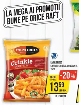 Mega Image Farm Frites cartofi crinkle Ofertă