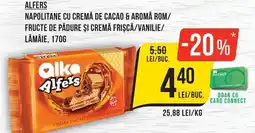 Mega Image Alfers napolitane cu cremă de cacao & aromă rom/fructe de pădure și cremă frișcă/vanilie/lămâie Ofertă