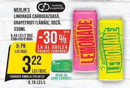 Mega Image Merlin's limonadă carbogazoasă, grapefruit/lămâie Ofertă