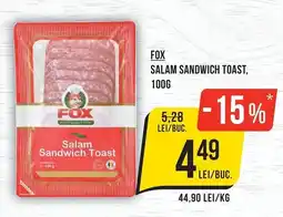 Mega Image Fox salam sandwich toast Ofertă
