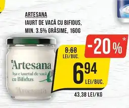 Mega Image Artesana iaurt de vacă cu bifidus Ofertă
