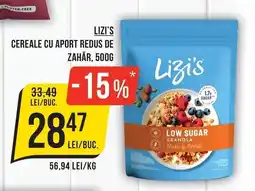Mega Image Lizi's cereale cu aport redus de zahăr Ofertă