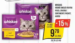 Mega Image Whiskas hrană umedă pentru pisici, diverse sortimente pachet Ofertă
