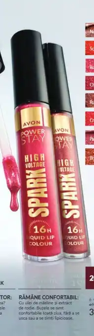 Avon power stay spark high voltage liquid lip colour