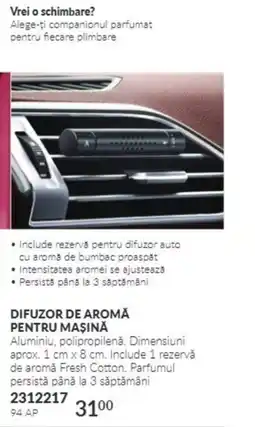 Avon Difuzor de aromă pentru mașină Ofertă