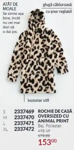 Avon Rochie de casă oversized cu animal print Ofertă