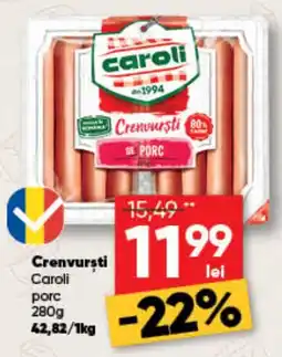 PROFI Caroli crenvurști de porc Ofertă