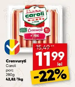 PROFI Caroli crenvurști de porc Ofertă