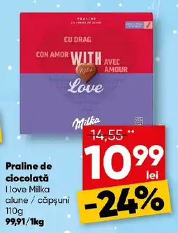 PROFI Milka praline de ciocolată i love milka alune / căpșuni Ofertă