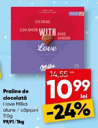 Milka praline de ciocolată i love milka alune / căpșuni