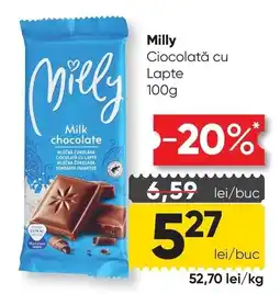 Mega Image Milly Ciocolata cu Lapte Ofertă