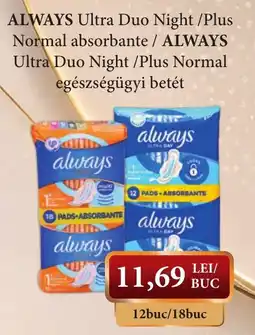 CBA Always ultra duo night plus normal Ofertă
