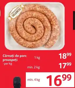 Selgros Selgros cârnați de porc proaspeți Ofertă