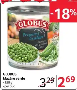 Selgros Globus mazăre verde Ofertă