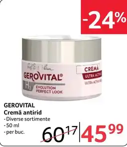 Selgros GeroVital cremă antirid Ofertă