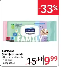 Selgros Septona șervețele umede Ofertă
