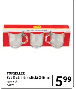 Selgros Topseller set 3 cǎni din sticlǎ 246 ml Ofertă