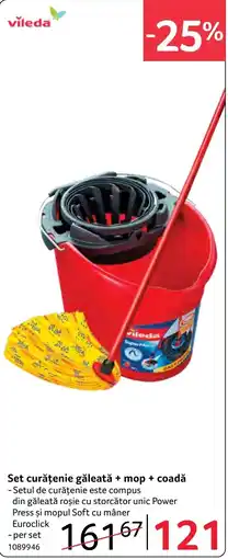 Selgros Vileda set curățenie găleată + mop + coadă Ofertă