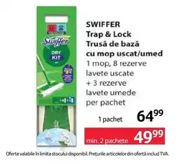 Selgros Swiffer trap & lock trusă de bază cu mop uscat/umedit Ofertă