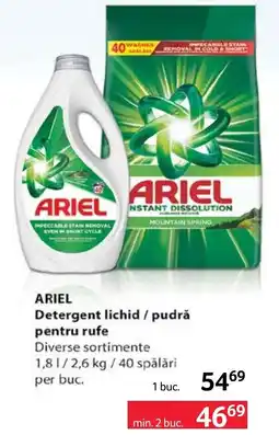 Selgros Ariel detergent lichid / pudră pentru rufe Ofertă