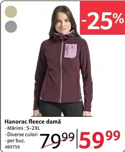Selgros Hanorac fleece damă Ofertă