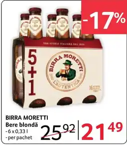 Selgros Birra Moretti Bere blondă Ofertă
