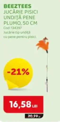 Animax Beeztees jucarie pisici undiță pene plumo Ofertă