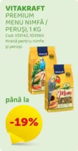 Animax Vitakraft premium menu nimfă / peruși Ofertă