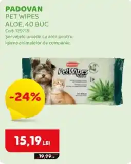 Animax Padovan pet wipes aloe Ofertă