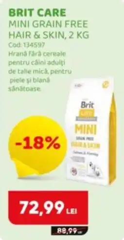 Animax Brit care mini grain free hair & skin Ofertă