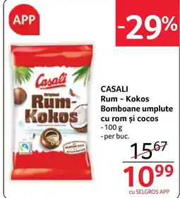 Selgros Casali rum-kokos bomboane umplute cu rom si cocos Ofertă