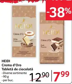 Selgros Heidi crema d'oro tabletă de ciocolată Ofertă